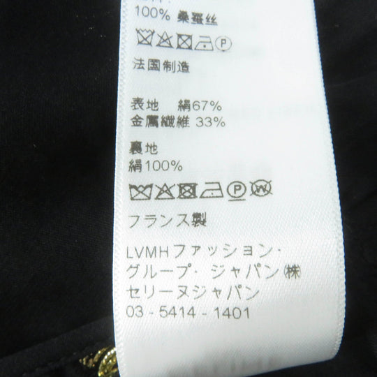 CELINE one piece 2R380805F Main: 67% silk, 33% metal fiber, Lining: 100% silk Black gold Women 34 Used Authentic