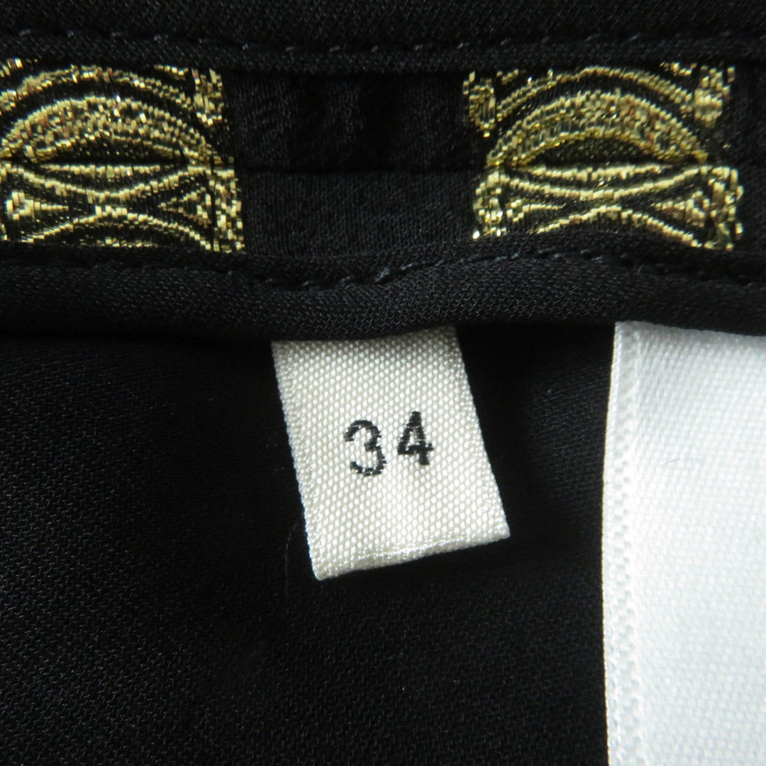 CELINE one piece 2R380805F Main: 67% silk, 33% metal fiber, Lining: 100% silk Black gold Women 34 Used Authentic