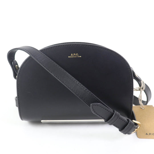 A.P.C. Shoulder Bag F61392 leather black sac deml lune mini Women Used Authentic