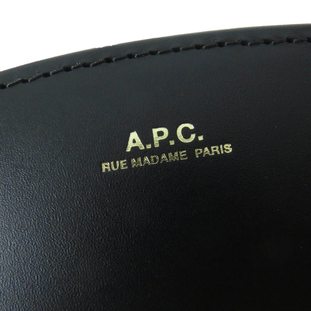 A.P.C. Shoulder Bag F61392 leather black sac deml lune mini Women Used Authentic