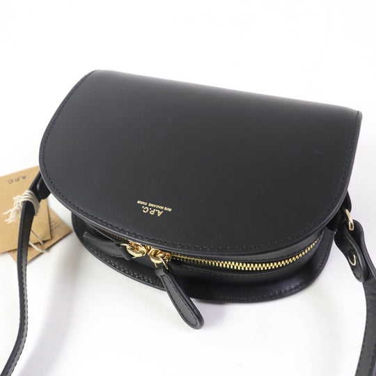 A.P.C. Shoulder Bag F61392 leather black sac deml lune mini Women Used Authentic