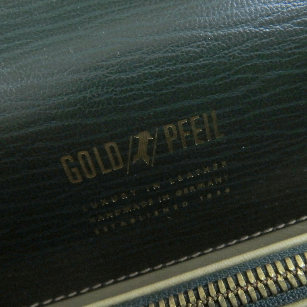 GOLD PFEIL Handbag leather green Women Used Authentic