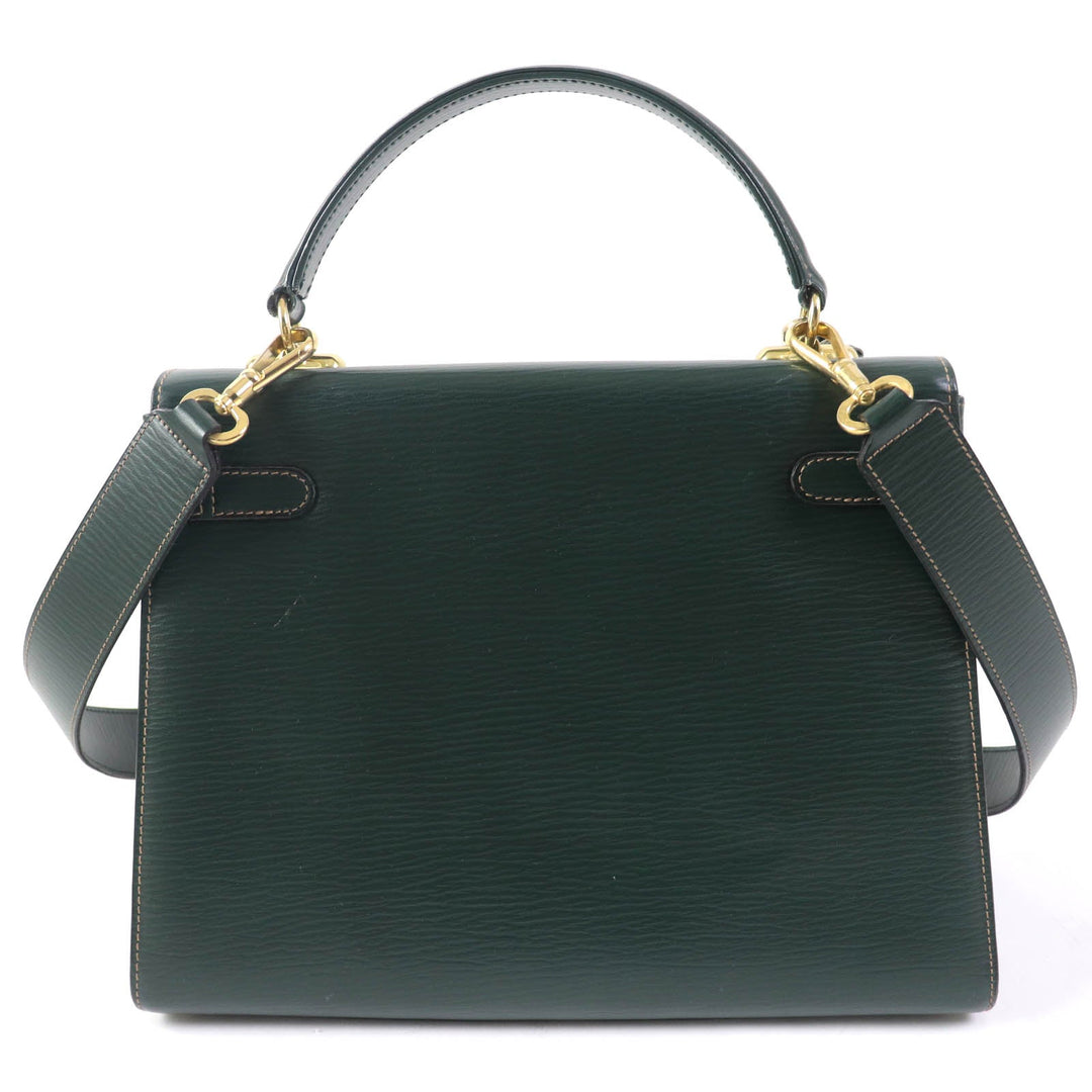 GOLD PFEIL Handbag leather green Women Used Authentic