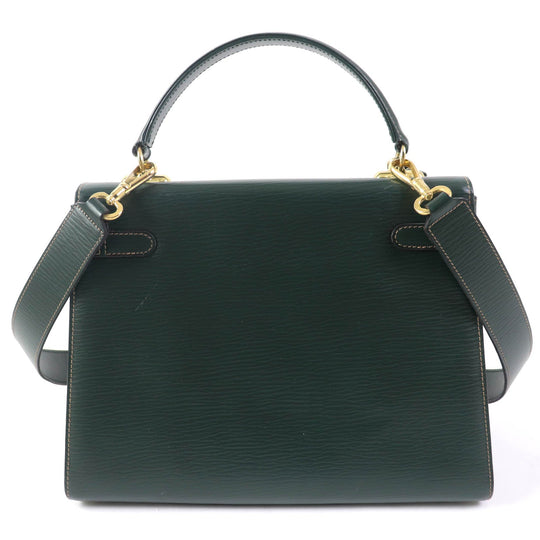 GOLD PFEIL Handbag leather green Women Used Authentic