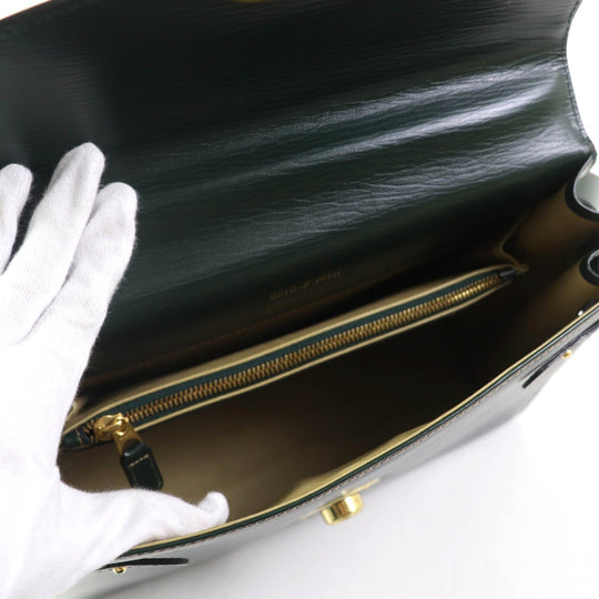GOLD PFEIL Handbag leather green Women Used Authentic