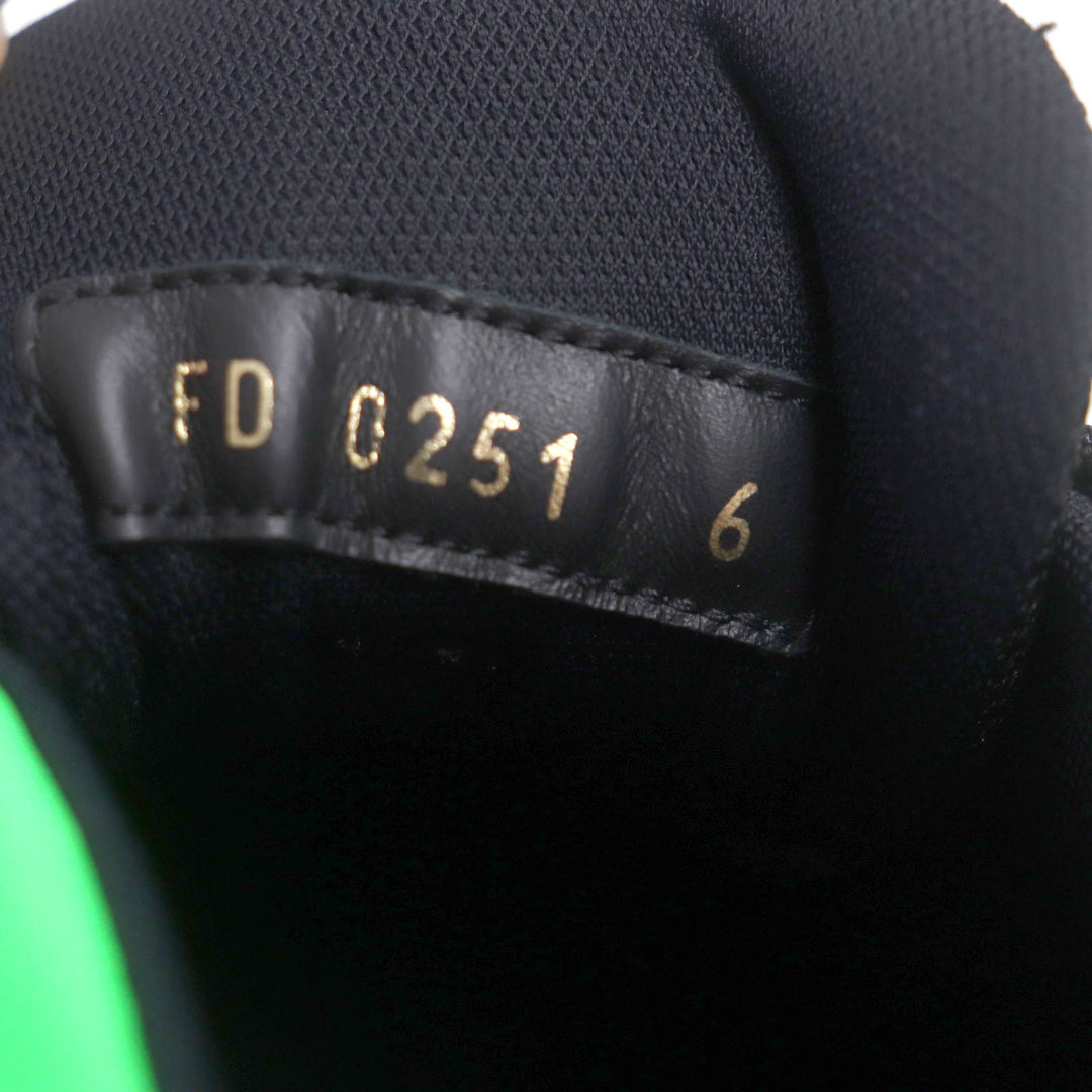 LOUIS VUITTON Low cut sneakers 1A990V Main: Rubber Lime Black Millennium line mens 6 Used Authentic