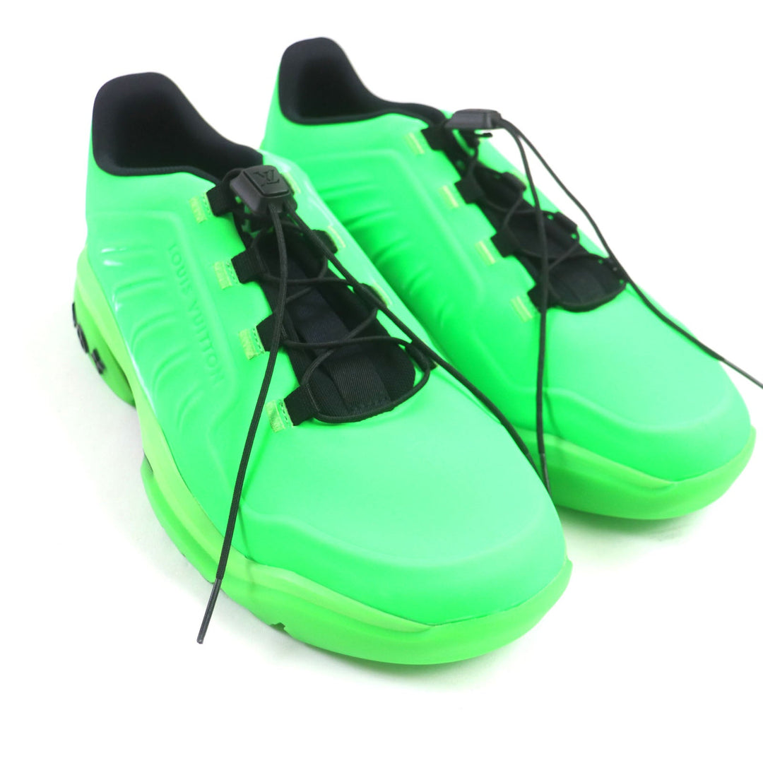 LOUIS VUITTON Low cut sneakers 1A990V Main: Rubber Lime Black Millennium line mens 6 Used Authentic