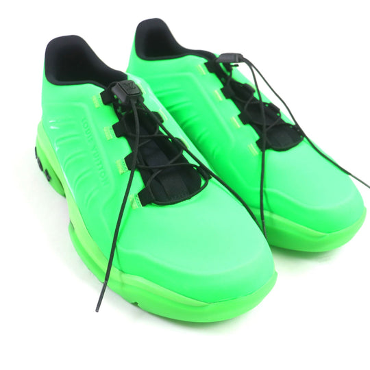 LOUIS VUITTON Low cut sneakers 1A990V Main: Rubber Lime Black Millennium line mens 6 Used Authentic