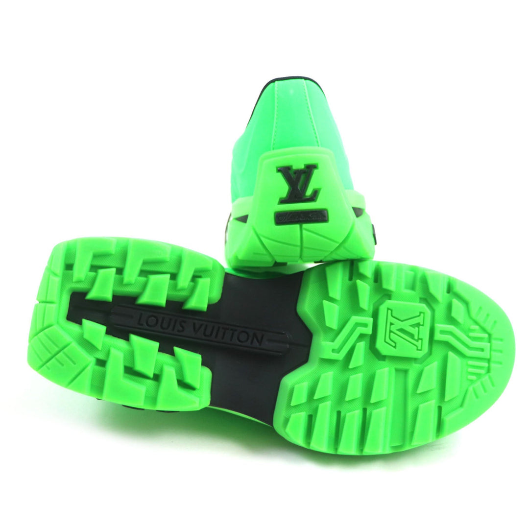 LOUIS VUITTON Low cut sneakers 1A990V Main: Rubber Lime Black Millennium line mens 6 Used Authentic