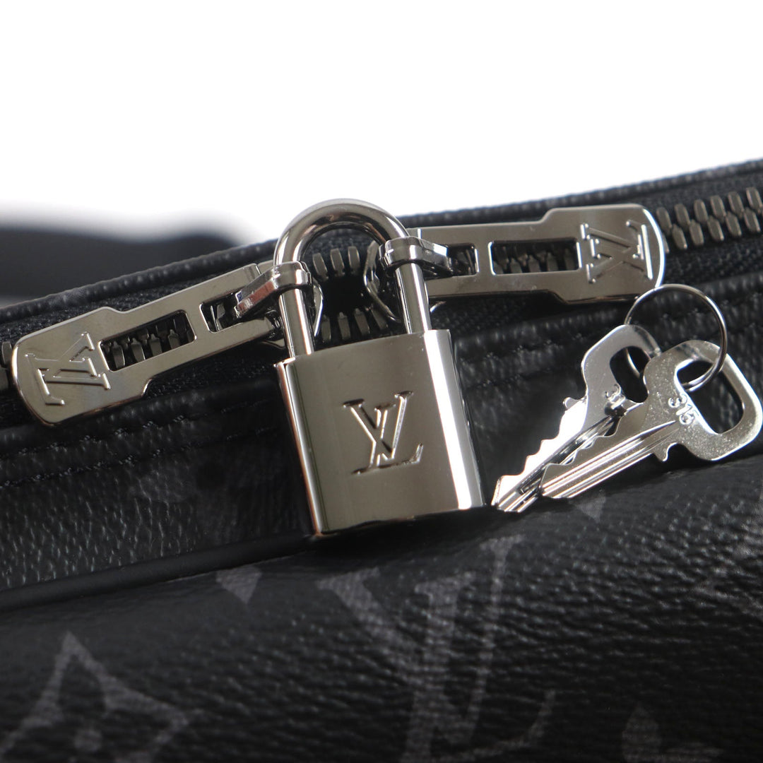 LOUIS VUITTON Briefcase M46457 Monogram Eclipse canvas Black Grey Monogram Eclipse Porte Documan Voyagej mens Used Authentic