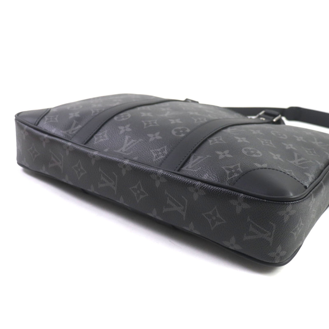 LOUIS VUITTON Briefcase M46457 Monogram Eclipse canvas Black Grey Monogram Eclipse Porte Documan Voyagej mens Used Authentic