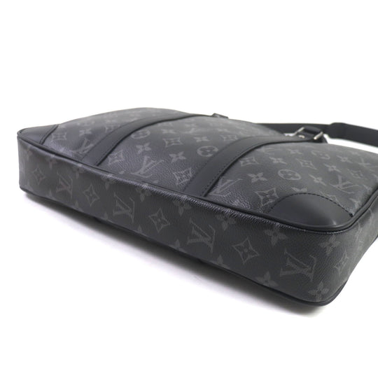 LOUIS VUITTON Briefcase M46457 Monogram Eclipse canvas Black Grey Monogram Eclipse Porte Documan Voyagej mens Used Authentic
