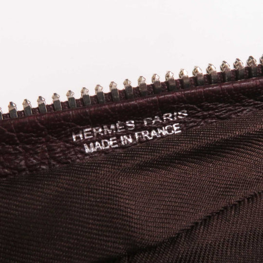 HERMES Eco bag Buffle Skipper Silk Chocolate Prune Silky pop CHASSE EN INDE Indian Hunting Women Used Authentic