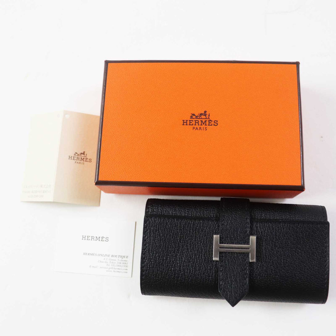 HERMES Key case Key holder  Shave black Bean Women Used Authentic