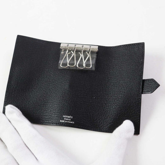 HERMES Key case Key holder  Shave black Bean Women Used Authentic