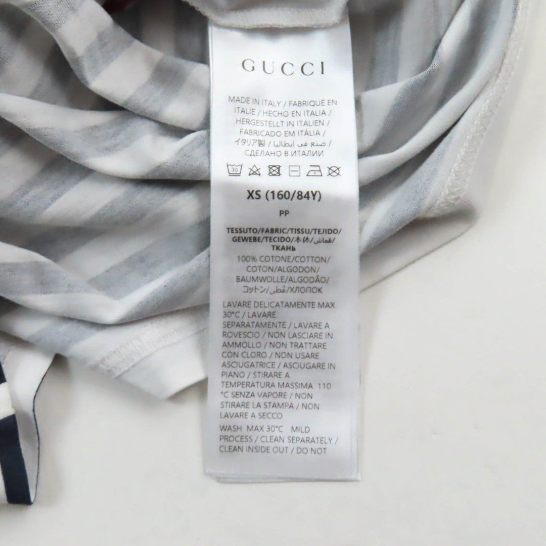 GUCCI Short sleeve T-shirt 789314 Main: 100% cotton Navy white Women XS Used Authentic