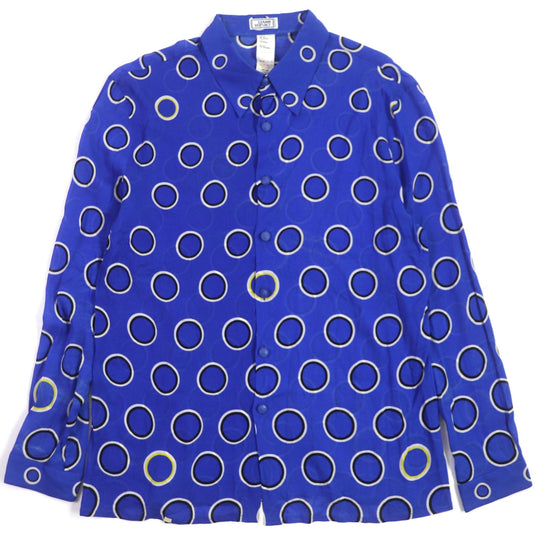 VERSACE Long sleeve shirt Main: 98% silk, Main: 2% elastane (polyurethane) blue mens 52 Used Authentic