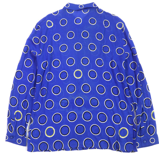 VERSACE Long sleeve shirt Main: 98% silk, Main: 2% elastane (polyurethane) blue mens 52 Used Authentic
