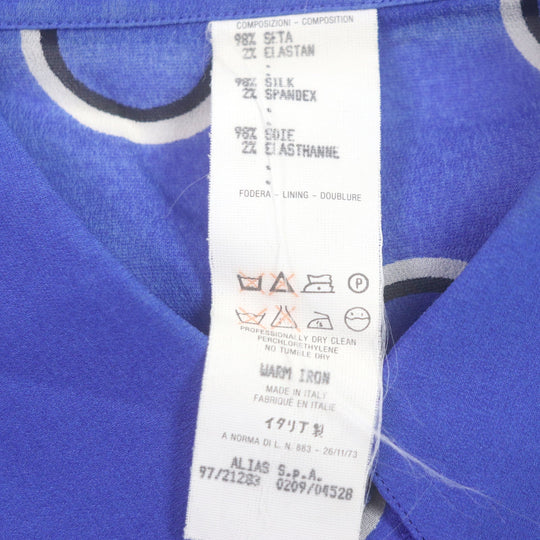 VERSACE Long sleeve shirt Main: 98% silk, Main: 2% elastane (polyurethane) blue mens 52 Used Authentic
