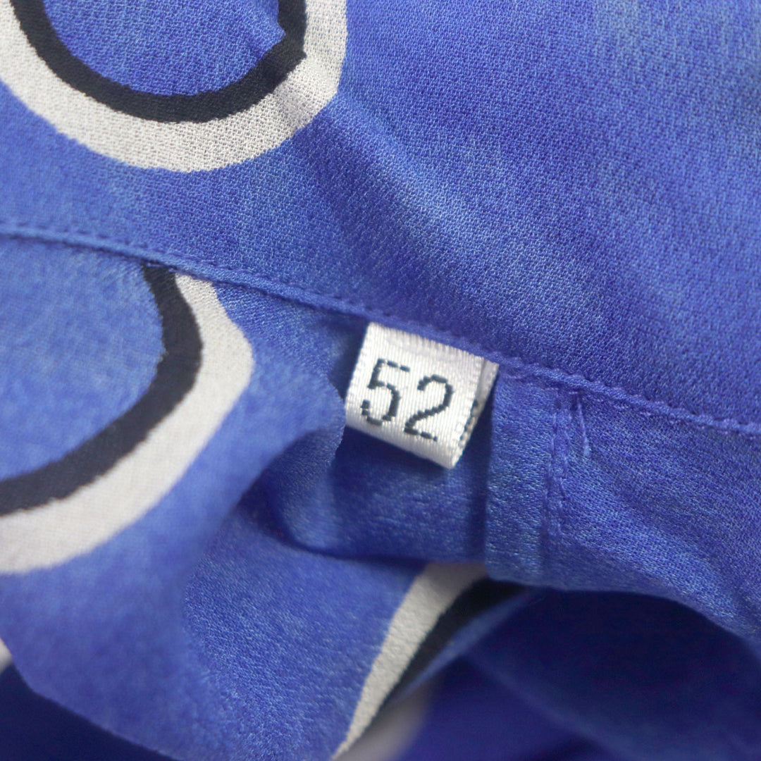 VERSACE Long sleeve shirt Main: 98% silk, Main: 2% elastane (polyurethane) blue mens 52 Used Authentic