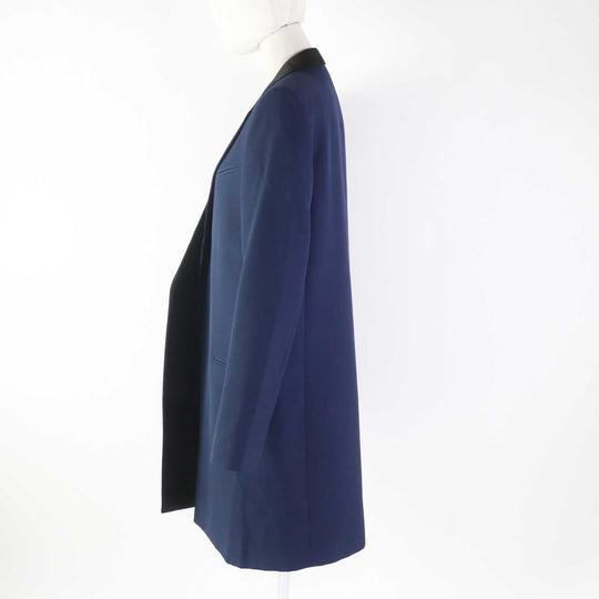 CELINE coat Outer: 100% wool, Lining: 100% cupra, Part: 76% polyester, Part: 24% silk Navy black Phoebe period Women 36 Used Authentic