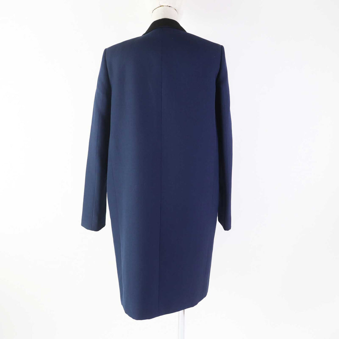 CELINE coat Outer: 100% wool, Lining: 100% cupra, Part: 76% polyester, Part: 24% silk Navy black Phoebe period Women 36 Used Authentic
