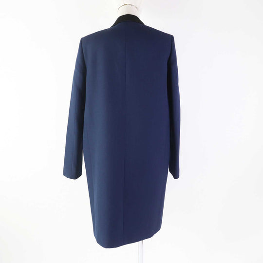 CELINE coat Outer: 100% wool, Lining: 100% cupra, Part: 76% polyester, Part: 24% silk Navy black Phoebe period Women 36 Used Authentic