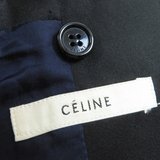 CELINE coat Outer: 100% wool, Lining: 100% cupra, Part: 76% polyester, Part: 24% silk Navy black Phoebe period Women 36 Used Authentic