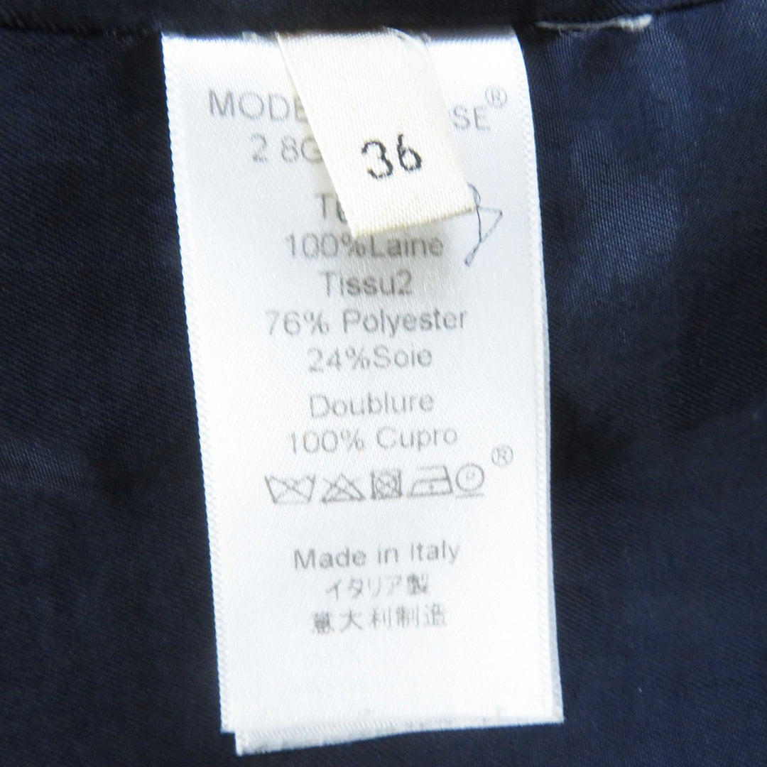 CELINE coat Outer: 100% wool, Lining: 100% cupra, Part: 76% polyester, Part: 24% silk Navy black Phoebe period Women 36 Used Authentic