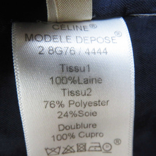 CELINE coat Outer: 100% wool, Lining: 100% cupra, Part: 76% polyester, Part: 24% silk Navy black Phoebe period Women 36 Used Authentic