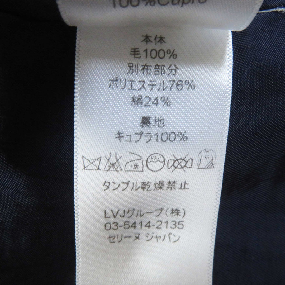 CELINE coat Outer: 100% wool, Lining: 100% cupra, Part: 76% polyester, Part: 24% silk Navy black Phoebe period Women 36 Used Authentic