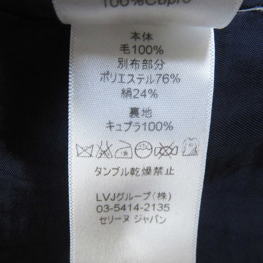 CELINE coat Outer: 100% wool, Lining: 100% cupra, Part: 76% polyester, Part: 24% silk Navy black Phoebe period Women 36 Used Authentic