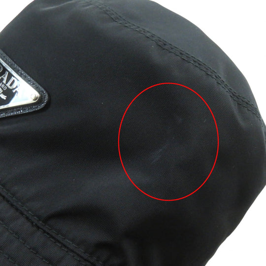 PRADA hat 2HC137 Main: 100% recycled polyamide, Lining: 100% cotton, Part: Cowhide black mens Used Authentic