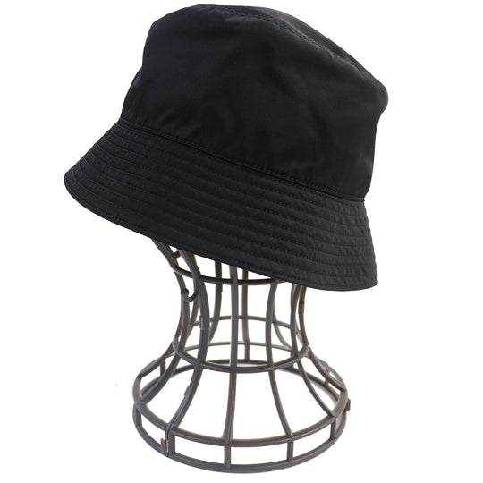 PRADA hat 2HC137 Main: 100% recycled polyamide, Lining: 100% cotton, Part: Cowhide black mens Used Authentic