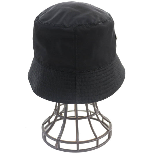 PRADA hat 2HC137 Main: 100% recycled polyamide, Lining: 100% cotton, Part: Cowhide black mens Used Authentic