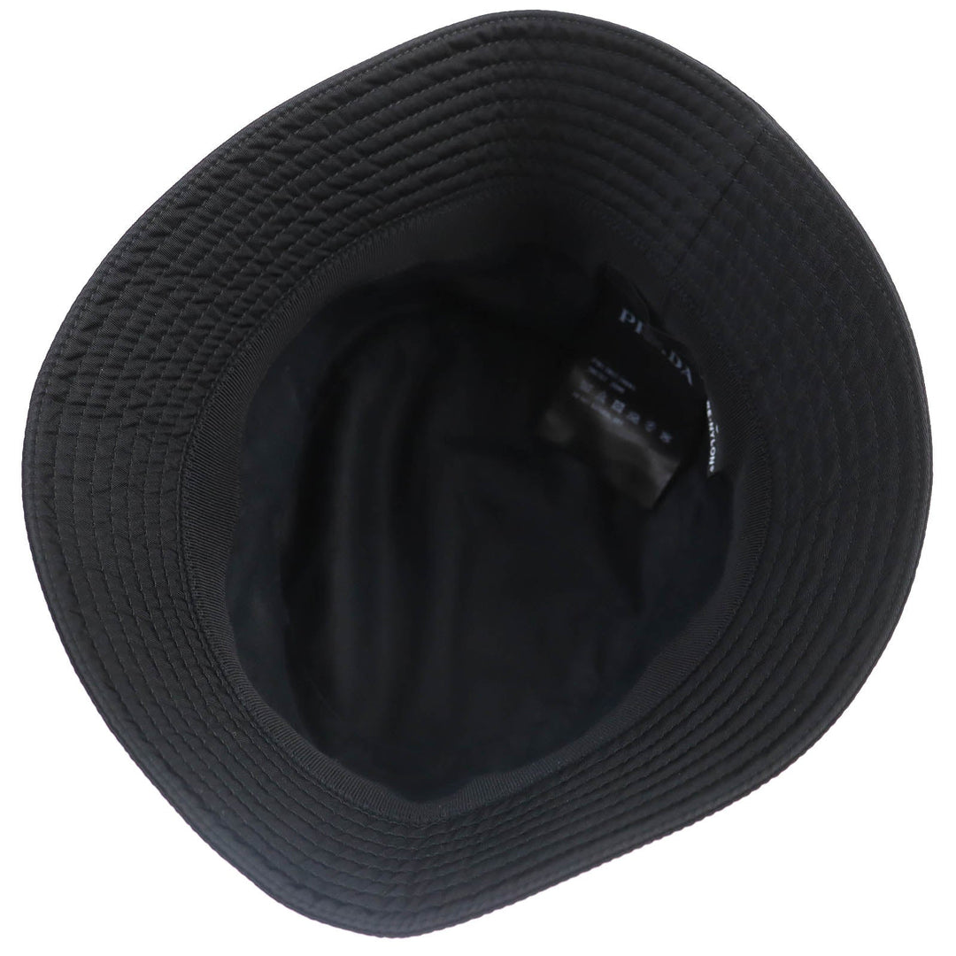 PRADA hat 2HC137 Main: 100% recycled polyamide, Lining: 100% cotton, Part: Cowhide black mens Used Authentic