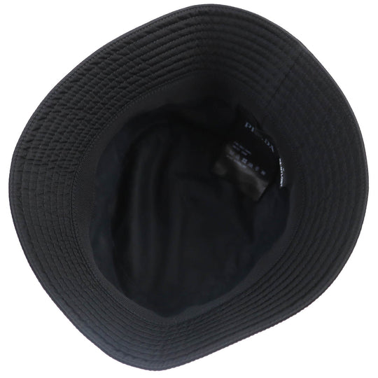 PRADA hat 2HC137 Main: 100% recycled polyamide, Lining: 100% cotton, Part: Cowhide black mens Used Authentic