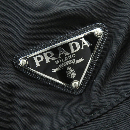 PRADA hat 2HC137 Main: 100% recycled polyamide, Lining: 100% cotton, Part: Cowhide black mens Used Authentic