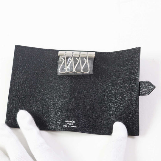 HERMES Key case Key holder  Shave black Bean Women Used Authentic