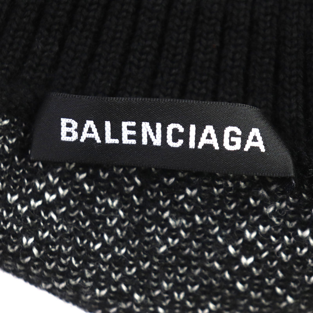 BALENCIAGA sweater 542703 Outer fabric: 100% wool black WFP logo oversized turtleneck knit mens M Used Authentic