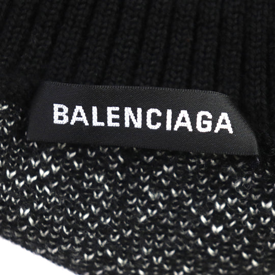 BALENCIAGA sweater 542703 Outer fabric: 100% wool black WFP logo oversized turtleneck knit mens M Used Authentic