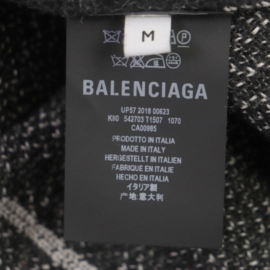 BALENCIAGA sweater 542703 Outer fabric: 100% wool black WFP logo oversized turtleneck knit mens M Used Authentic
