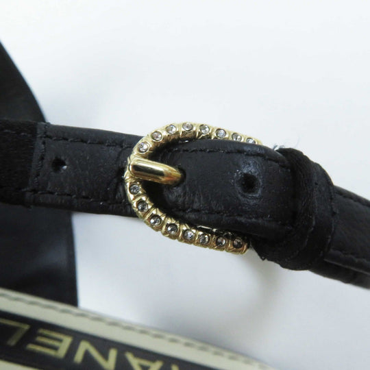 CHANEL Sandals 23C G39667 Part: Leather, Main: Satin black Women 34 Used Authentic