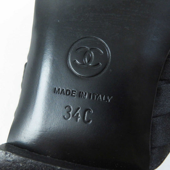 CHANEL Sandals 23C G39667 Part: Leather, Main: Satin black Women 34 Used Authentic