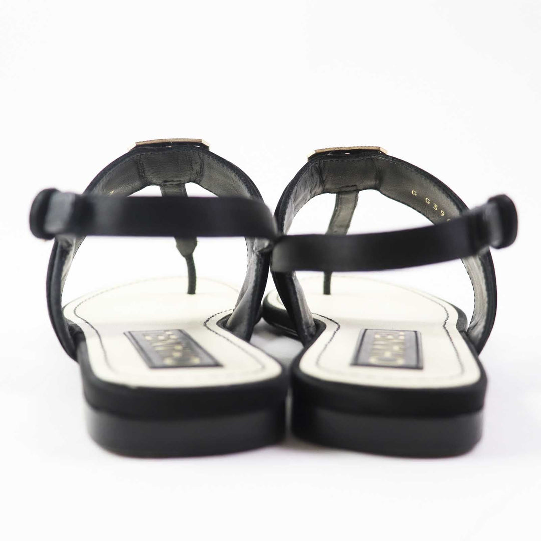 CHANEL Sandals 23C G39667 Part: Leather, Main: Satin black Women 34 Used Authentic