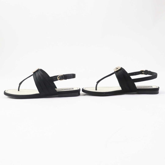CHANEL Sandals 23C G39667 Part: Leather, Main: Satin black Women 34 Used Authentic