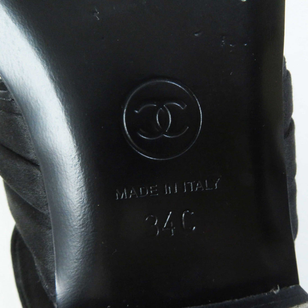 CHANEL Sandals 23C G39667 Part: Leather, Main: Satin black Women 34 Used Authentic