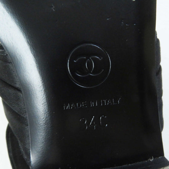 CHANEL Sandals 23C G39667 Part: Leather, Main: Satin black Women 34 Used Authentic