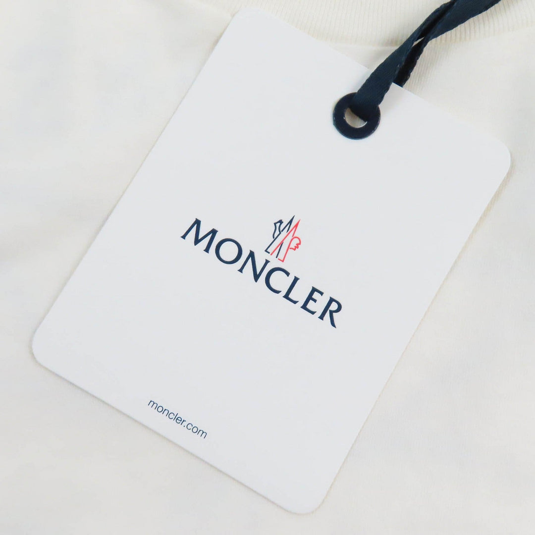 MONCLER Short sleeve T-shirt Main: 100% cotton, Part: 100% cotton white mens XXL Used Authentic