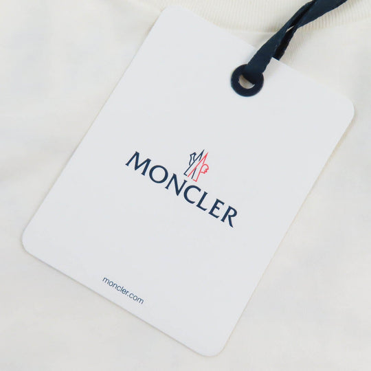 MONCLER Short sleeve T-shirt Main: 100% cotton, Part: 100% cotton white mens XXL Used Authentic